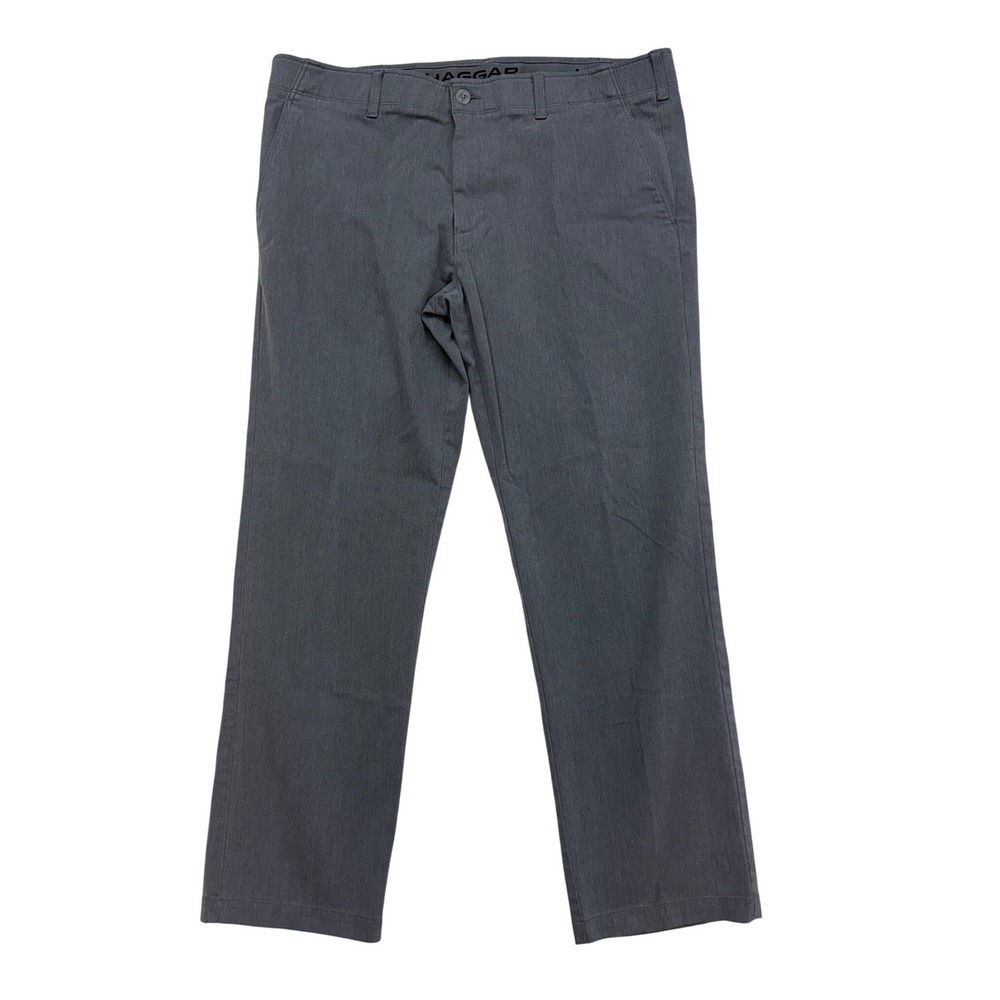 Haggar In Motion Mens Gray Flat Front Casual Dress Pants Size‎ 40 x 32